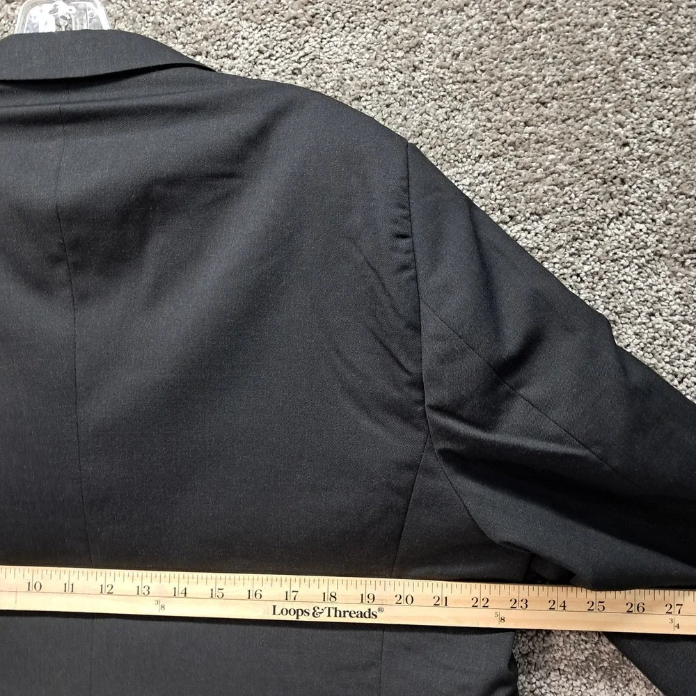 Jones New York JNY Mens Black 100% Wool 3-Button Blazer Sport Coat Size 46 Short